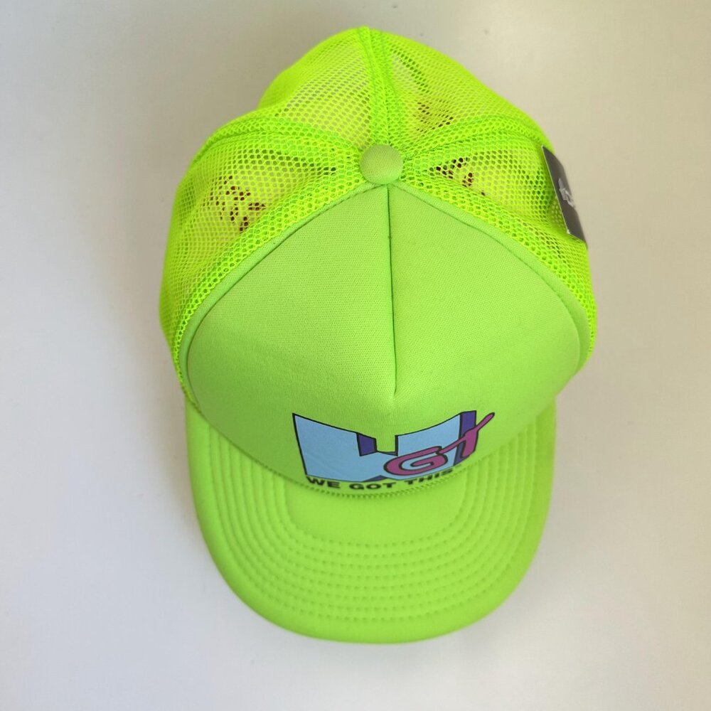 We Got This Trucker Hat Decky Mesh Adjustable Snapback Baseball Cap Neon Green - Picture 3 of 7